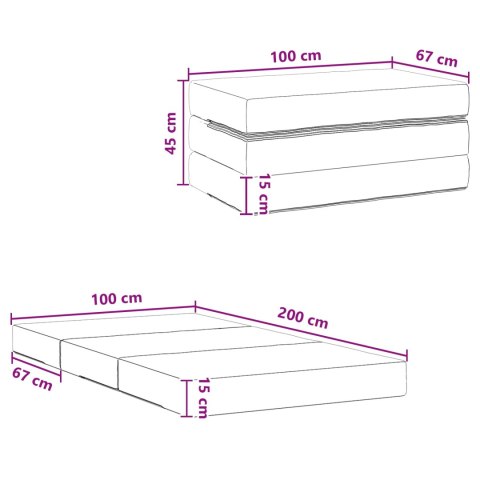 VidaXL Składana Sofa Łóżko 100 x 67 x 45 cm Czarny