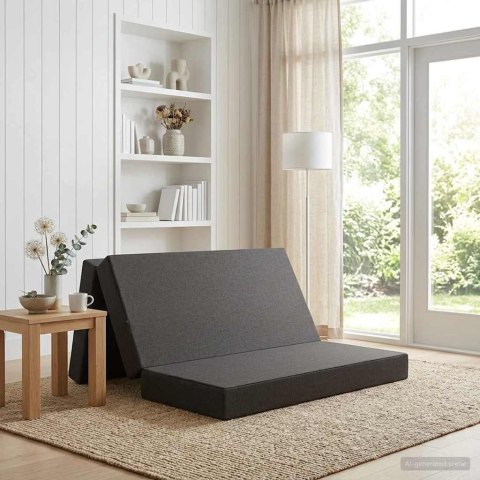 VidaXL Składana Sofa Łóżko 120 x 67 x 45 cm ciemnoszary