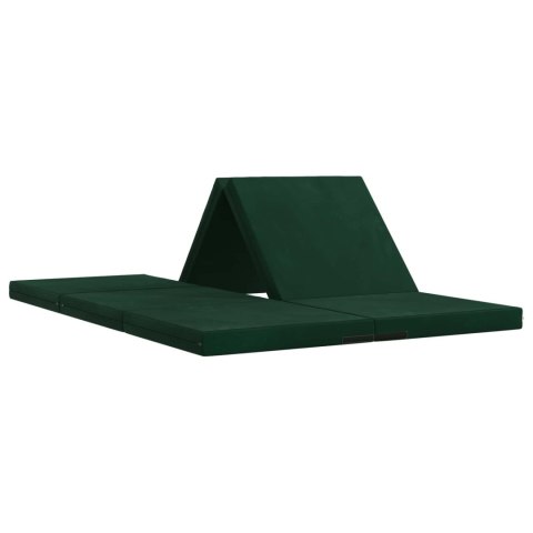VidaXL Składana Sofa Łóżko 140 x 67 x 45 cm Ciemnozielony