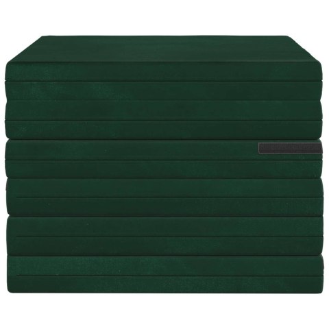 VidaXL Składana Sofa Łóżko 140 x 67 x 45 cm Ciemnozielony