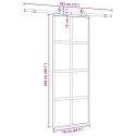 VidaXL Drzwi przesuwne z zestawem okuć czarne 76x205cm szkło hartowane