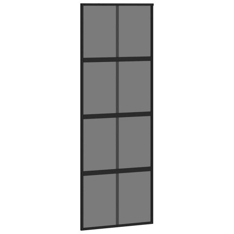 VidaXL Drzwi przesuwne z zestawem okuć czarne 76x205cm szkło hartowane