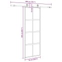 VidaXL Drzwi przesuwne z zestawem okuć czarne 76x205cm szkło hartowane