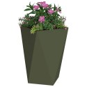 VidaXL Donica 2 pcs Zielony oliwkowy 50 x 50 x 75 cm Stal