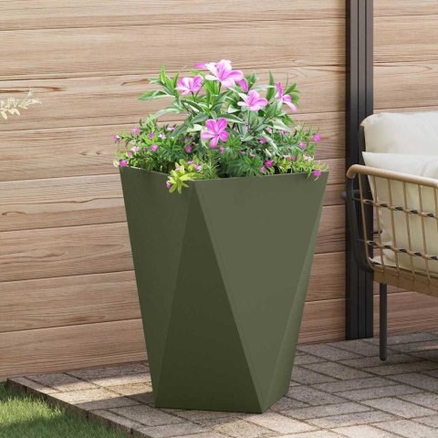 VidaXL Donica 2 pcs Zielony oliwkowy 50 x 50 x 75 cm Stal