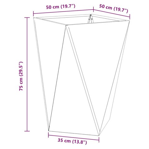 VidaXL Donica 2 pcs Zielony oliwkowy 50 x 50 x 75 cm Stal