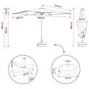 PARASOL OGRODOWA 200X300CM POLIESTER PROSTOKĄTNY KREMOWY
