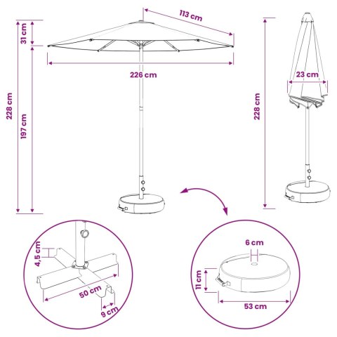 PARASOL OGRODOWA 230X230CM POLIESTER PROSTOKĄTNY