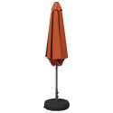 PARASOL OGRODOWY PROSTOKĄTNY 269X269CM TERAKOTA WENTYLACJA UV SOLIDNA STAL