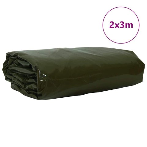 PLANDEKA PŁACHTA 650G/M² OLIWKOWA 2X3M PŁÓTNO Z POWŁOKĄ PVC