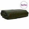 PLANDEKA PŁACHTA 650G/M² OLIWKOWA 5X7M PŁÓTNO Z POWŁOKĄ PVC