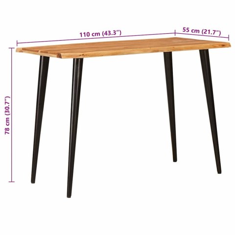 VidaXL Stoły do jadalni Brązowy i czarny 110 x 55 x 78 cm