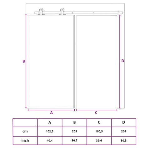 VidaXL Drzwi przesuwne, czarne, 102,5x205cm, szkło hartowane aluminium