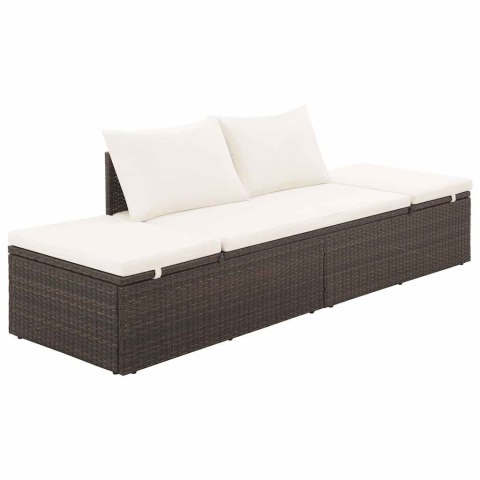 VidaXL Leżanka ogrodowa, brązowa, 195 x 60 cm, rattan PE