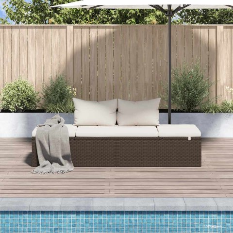 VidaXL Leżanka ogrodowa, brązowa, 195 x 60 cm, rattan PE