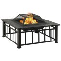 VidaXL Ogrodowe palenisko z pogrzebaczem, 81x81x47 cm, XXL, stal