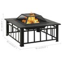 VidaXL Ogrodowe palenisko z pogrzebaczem, 81x81x47 cm, XXL, stal