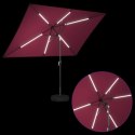 PARASOL OGRODOWY Z LED-OWYMI LAMPKAMI 200X300CM POLIESTER