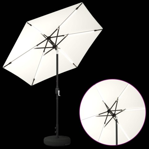 PARASOL OGRODOWY Z LED-OWYMI LAMPKAMI 230X230CM POLIESTER