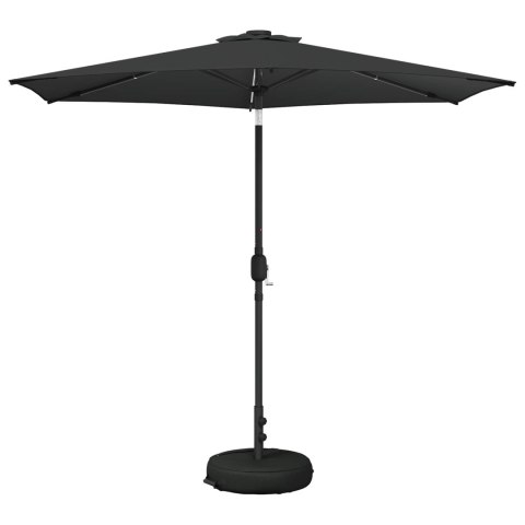 PARASOL OGRODOWY Z OŚWIETLENIEM LED I PODSTAWĄ 2,7 X 2,7 M