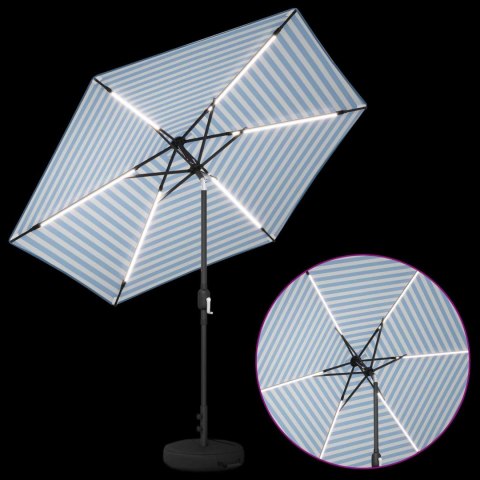 PARASOL OGRODOWY Z LED-OWYMI LAMPKAMI 270X270CM POLIESTER
