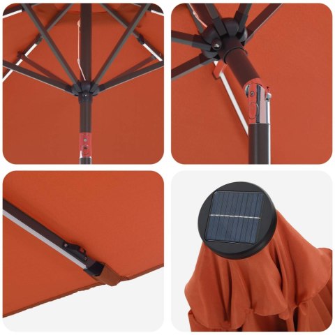 PARASOL OGRODOWY Z LED-OWYMI LAMPKAMI 300X300CM POLIESTER