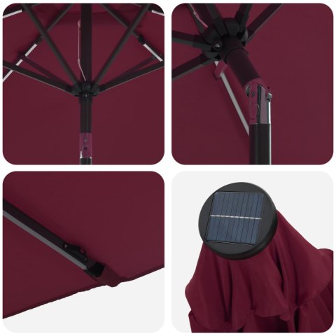 PARASOL OGRODOWY Z LED-OWYMI LAMPKAMI 300X300CM POLIESTER