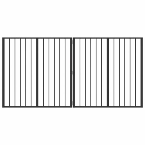 VidaXL Bramka dla psa 2 pcs Czarny 100 x 100 cm Stal Galwanizowana