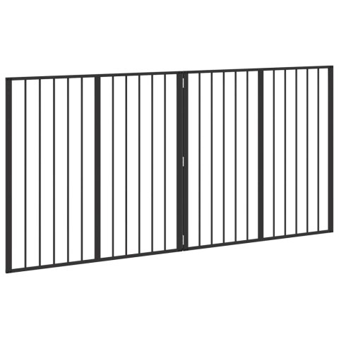 VidaXL Bramka dla psa 2 pcs Czarny 100 x 100 cm Stal Galwanizowana