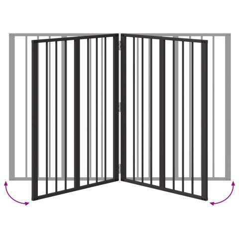 VidaXL Bramka dla psa 2 pcs Czarny 100 x 100 cm Stal Galwanizowana