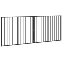 VidaXL Bramka dla psa 2 pcs Czarny 100 x 80 cm Stal Galwanizowana