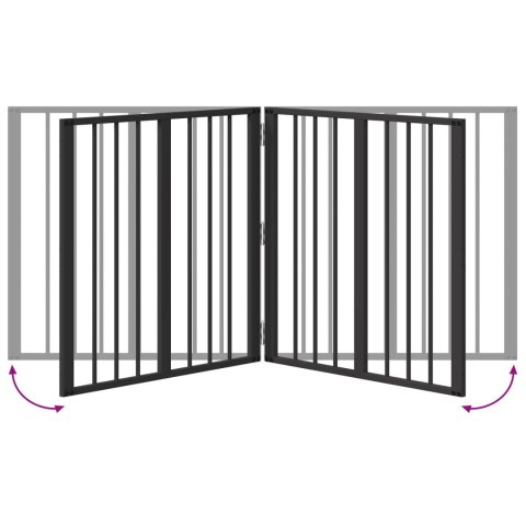 VidaXL Bramka dla psa 2 pcs Czarny 60 x 60 cm Stal Galwanizowana