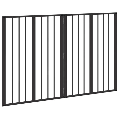 VidaXL Bramka dla psa 2 pcs Czarny 60 x 80 cm Stal Galwanizowana