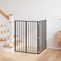 VidaXL Bramka dla psa 2 pcs Czarny 80 x 100 cm Stal Galwanizowana