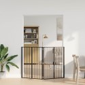 VidaXL Bramka dla psa 2 pcs Czarny 80 x 100 cm Stal Galwanizowana