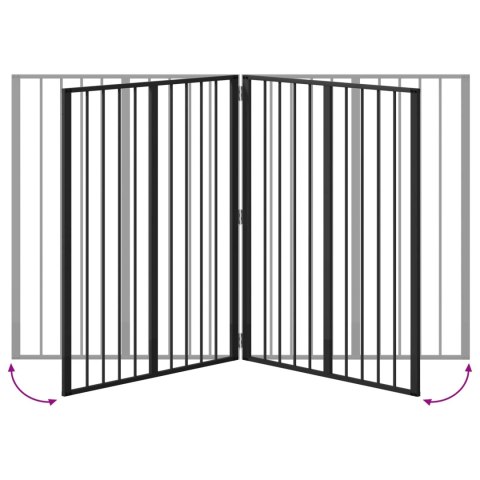 VidaXL Bramka dla psa 2 pcs Czarny 80 x 100 cm Stal Galwanizowana