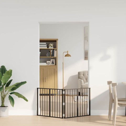 VidaXL Bramka dla psa 2 pcs Czarny 80 x 60 cm Stal Galwanizowana