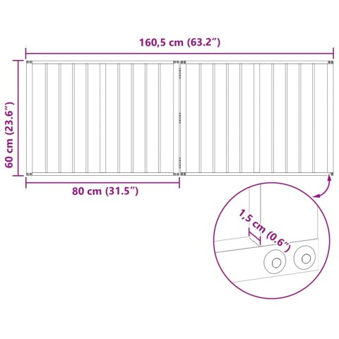 VidaXL Bramka dla psa 2 pcs Czarny 80 x 60 cm Stal Galwanizowana