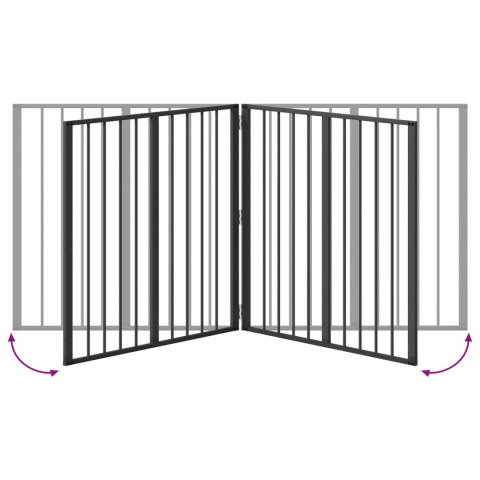 VidaXL Bramka dla psa 2 pcs Czarny 80 x 80 cm Stal Galwanizowana