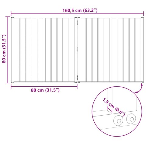 VidaXL Bramka dla psa 2 pcs Czarny 80 x 80 cm Stal Galwanizowana