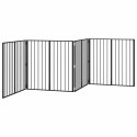 VidaXL Bramka dla psa 4 pcs Czarny 100 x 100 cm Stal Galwanizowana