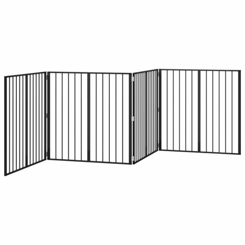 VidaXL Bramka dla psa 4 pcs Czarny 100 x 100 cm Stal Galwanizowana