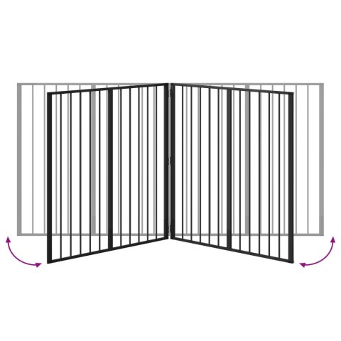VidaXL Bramka dla psa 4 pcs Czarny 100 x 100 cm Stal Galwanizowana
