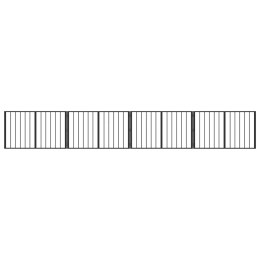 VidaXL Bramka dla psa 4 pcs Czarny 100 x 60 cm Stal Galwanizowana