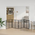 VidaXL Bramka dla psa 4 pcs Czarny 100 x 80 cm Stal Galwanizowana