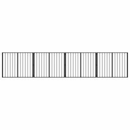 VidaXL Bramka dla psa 4 pcs Czarny 100 x 80 cm Stal Galwanizowana