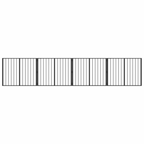 VidaXL Bramka dla psa 4 pcs Czarny 100 x 80 cm Stal Galwanizowana