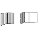 VidaXL Bramka dla psa 4 pcs Czarny 100 x 80 cm Stal Galwanizowana
