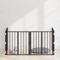 VidaXL Bramka dla psa 4 pcs Czarny 60 x 60 cm Stal Galwanizowana