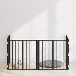 VidaXL Bramka dla psa 4 pcs Czarny 60 x 60 cm Stal Galwanizowana